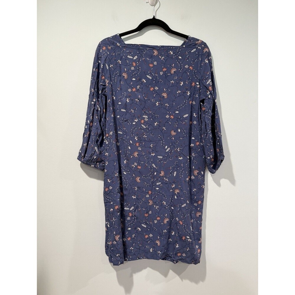 Gap Dress Womens Small Blue Floral 3/4 Sleeve Boho Cottage Travel Euro Summer